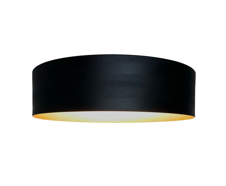 Orsa Collection 1-Light Flush Mount Black and Brushed Brass