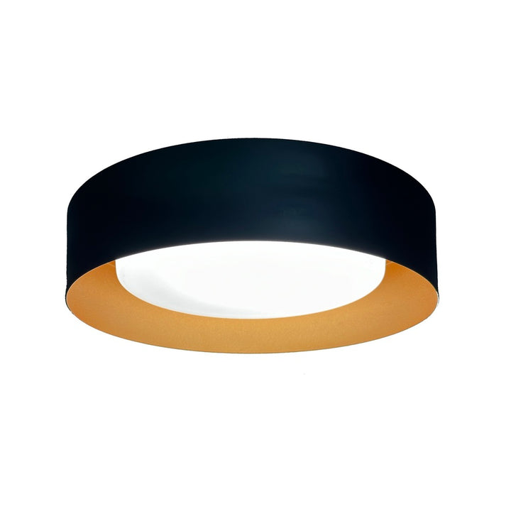 Orsa Collection 1-Light Flush Mount Black and Brushed Brass