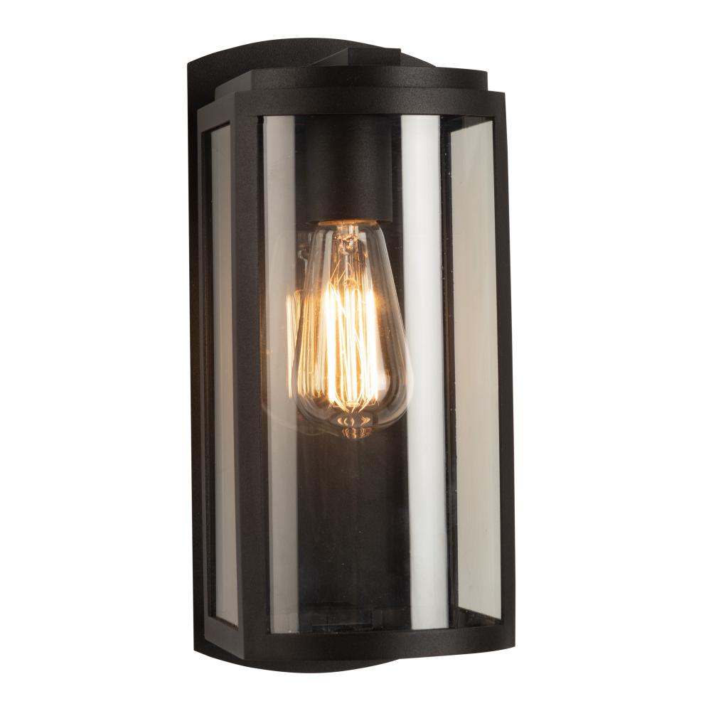 Lakewood Collection 1-Light Exterior Wall Light, Matte Black