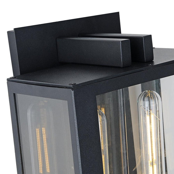 Waterville Collection 2-Light Exterior Wall Light, Matte Black