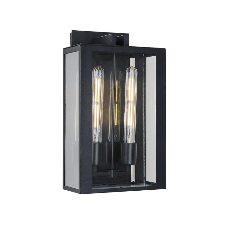Waterville Collection 2-Light Exterior Wall Light, Matte Black