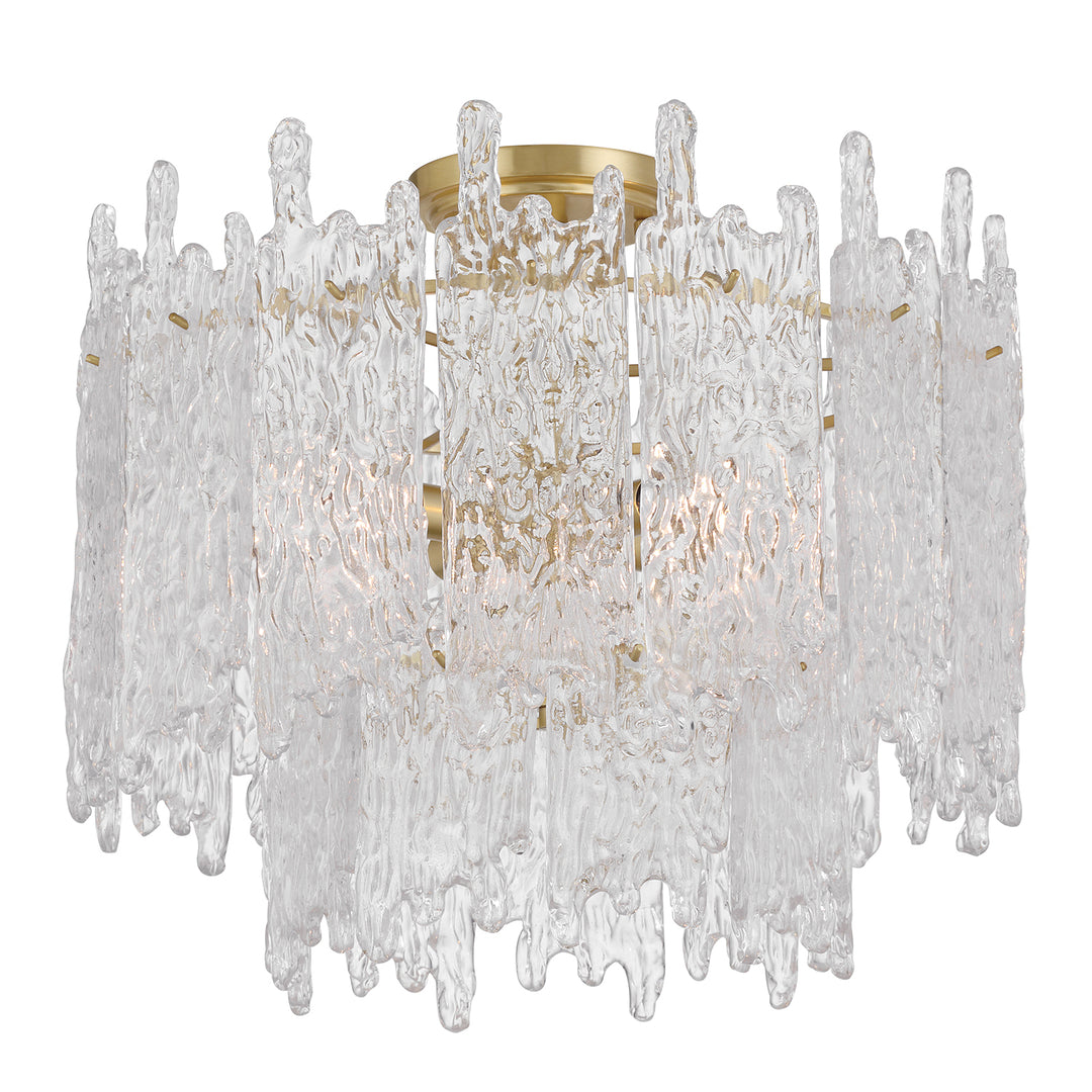Libby Langdon Ackerly 3 Light Aged Brass Semi Flush Mount
