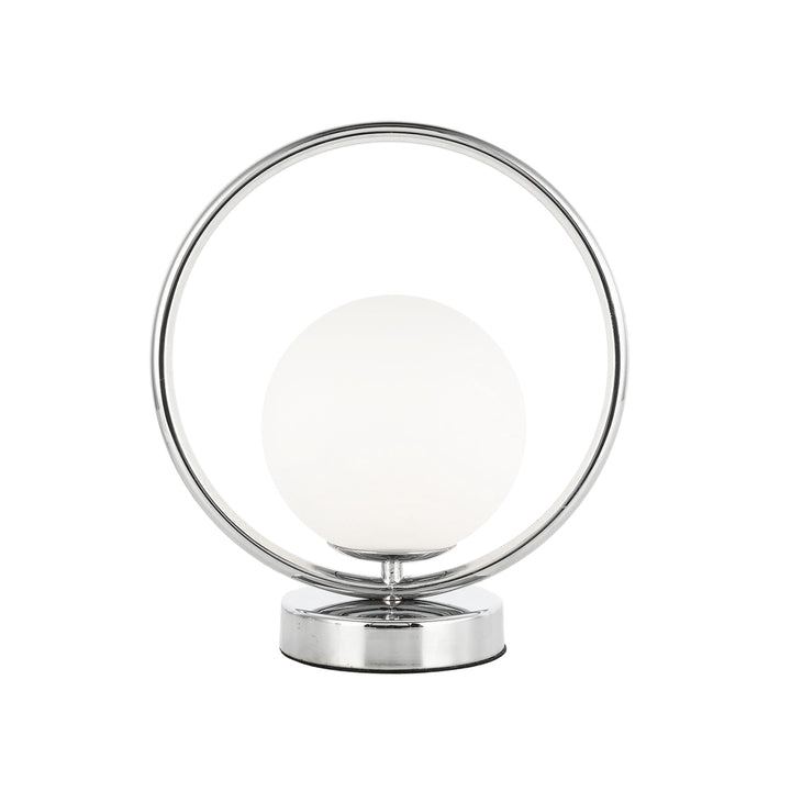 1LT Halogen Table Lamp PC w/ White Glass