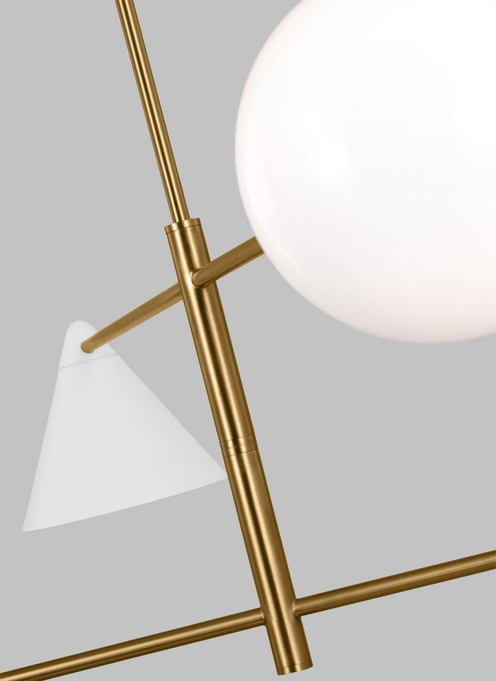 Cosmo mid-century modern 4-light indoor dimmable extra large ceiling chandelier in burnished brass g