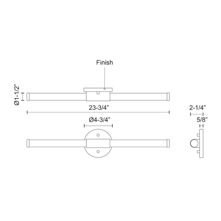 Akari 24-in Brushed Nickel LED Vanity