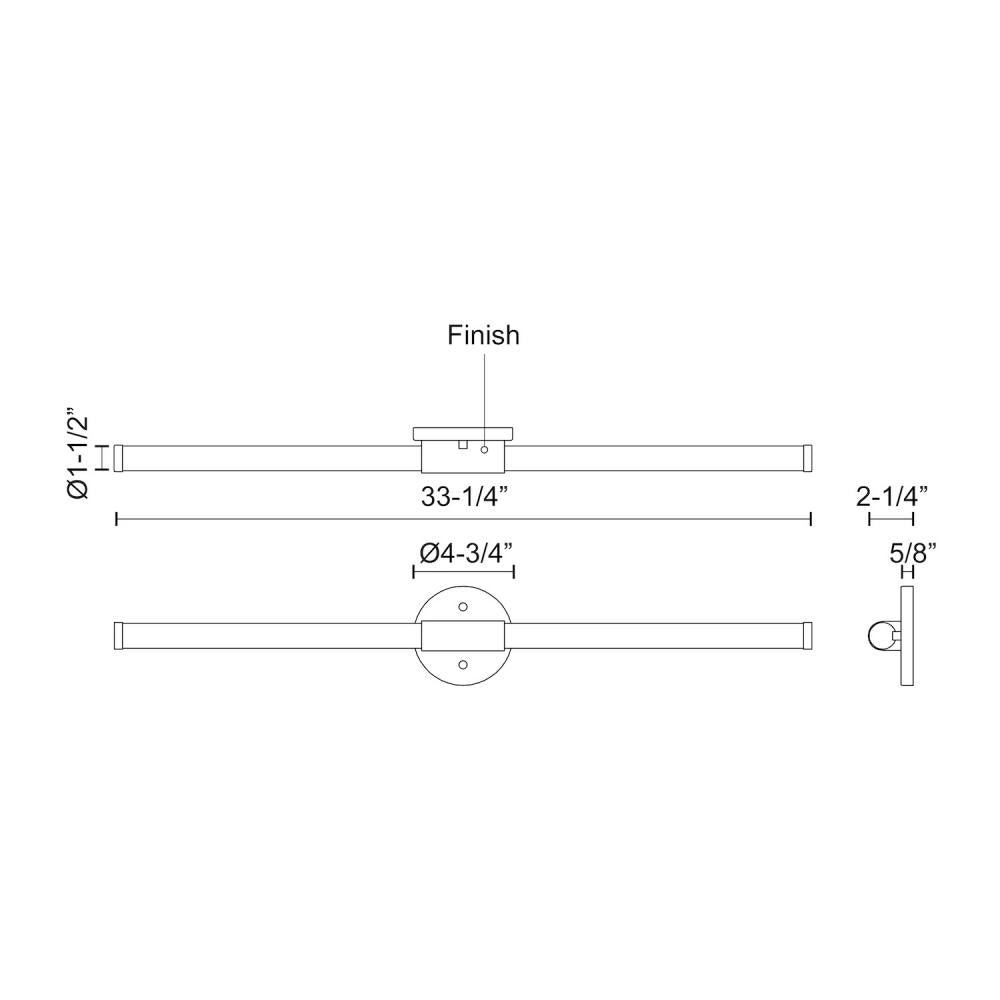Akari 32-in Brushed Nickel LED Vanity