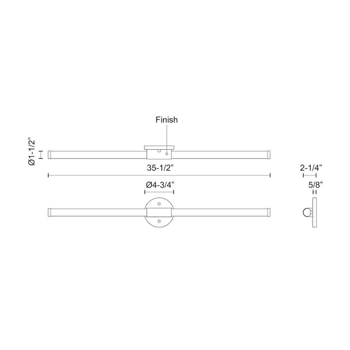 Akari 36-in Brushed Nickel LED Vanity