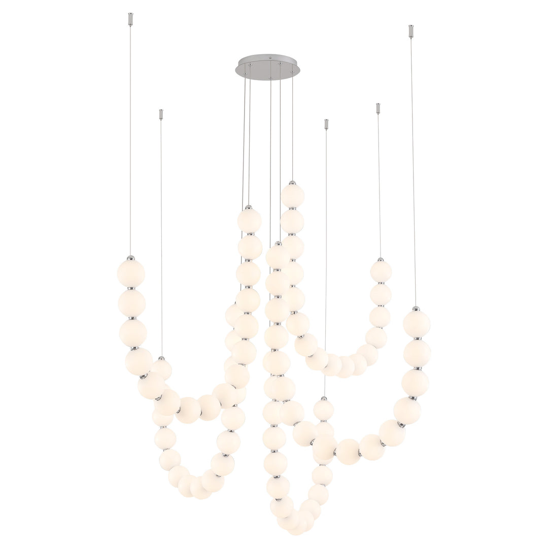 Akoya 80 Light Silver dimmable LED Chandelier with Remote Driver