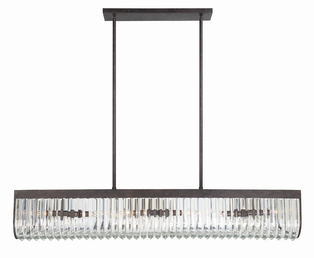 Alister 6 Light Charcoal Bronze Linear Chandelier