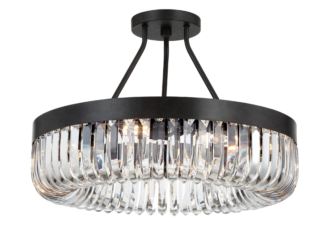 Alister 8 Light Charcoal Bronze Semi Flush Mount
