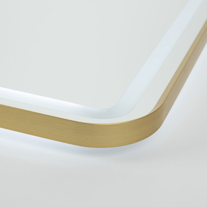 Reflections Collection Rectangular Bathroom Mirror Brushed Brass