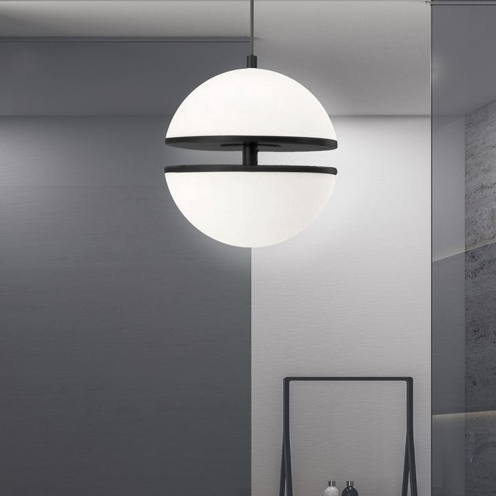 30W Pendant, MB w/ WH Glass