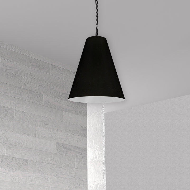 1LT Anaya Medium Pendant,  MB w/ BK Shade