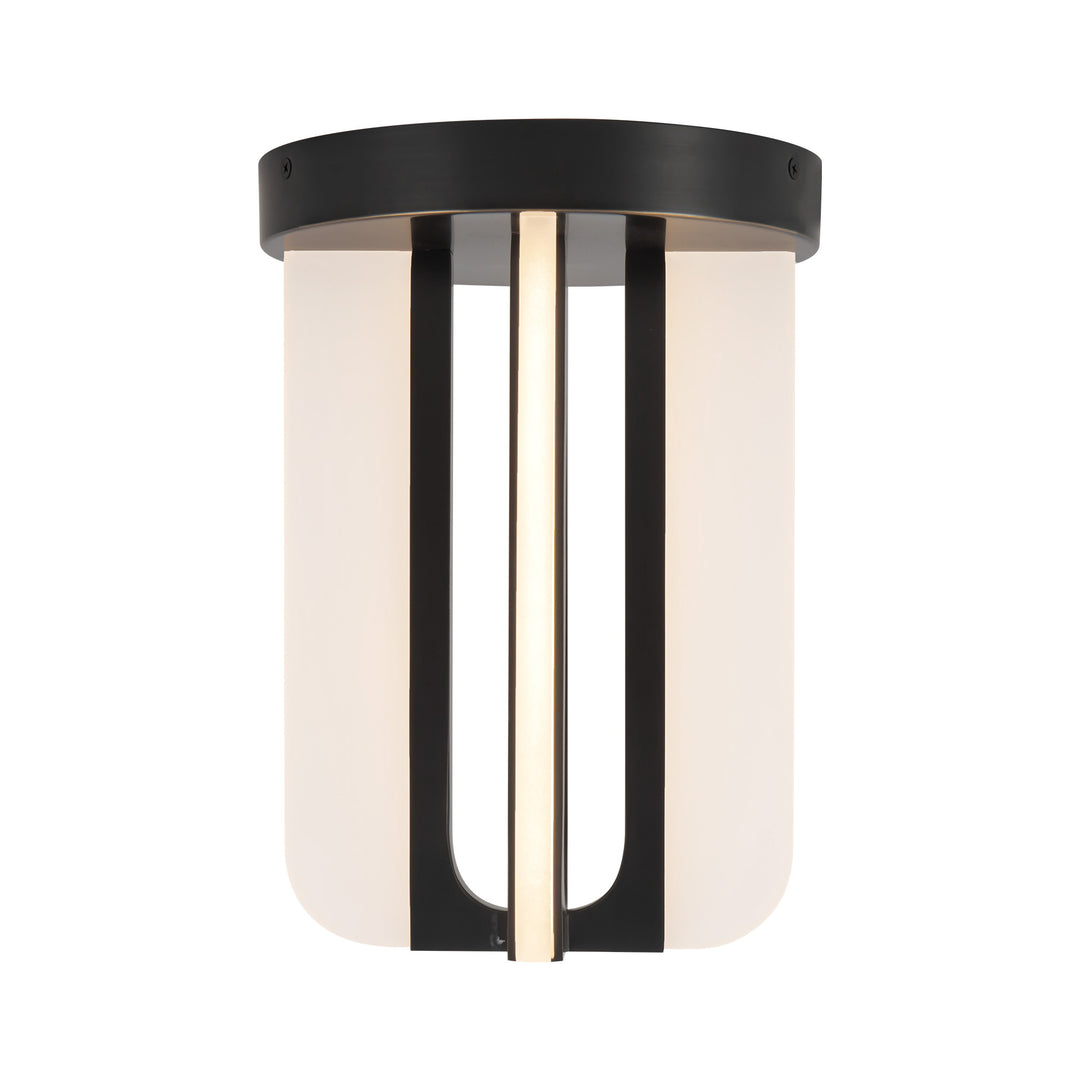 Anders 8-in Black dimmable LED Semi-Flush Mount