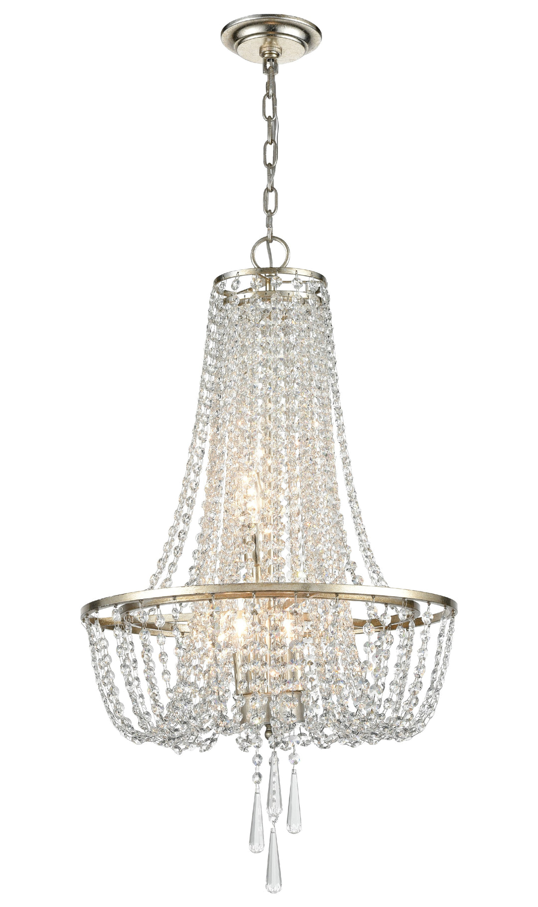 Arcadia 4 Light Antique Silver Chandelier