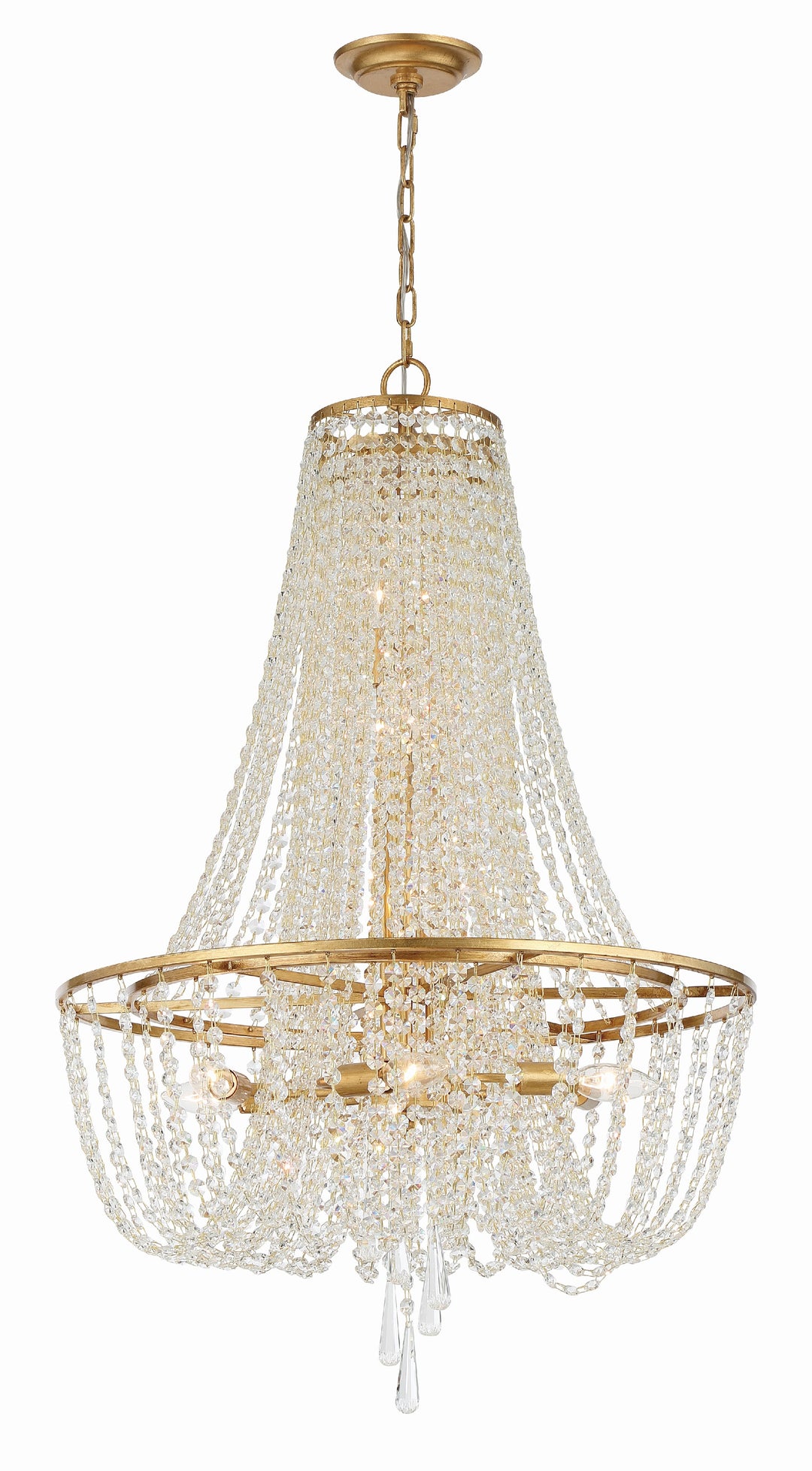 Arcadia 9 Light Antique Gold Chandelier
