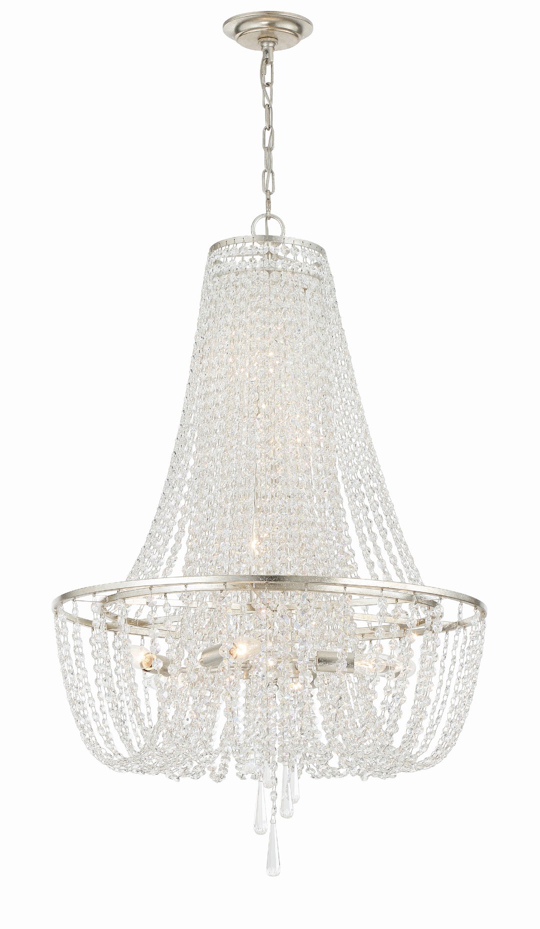 Arcadia 9 Light Antique Silver Chandelier