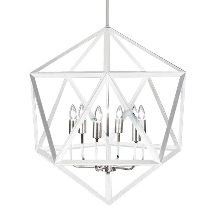 6LT Chandelier,Matte WHT/SC