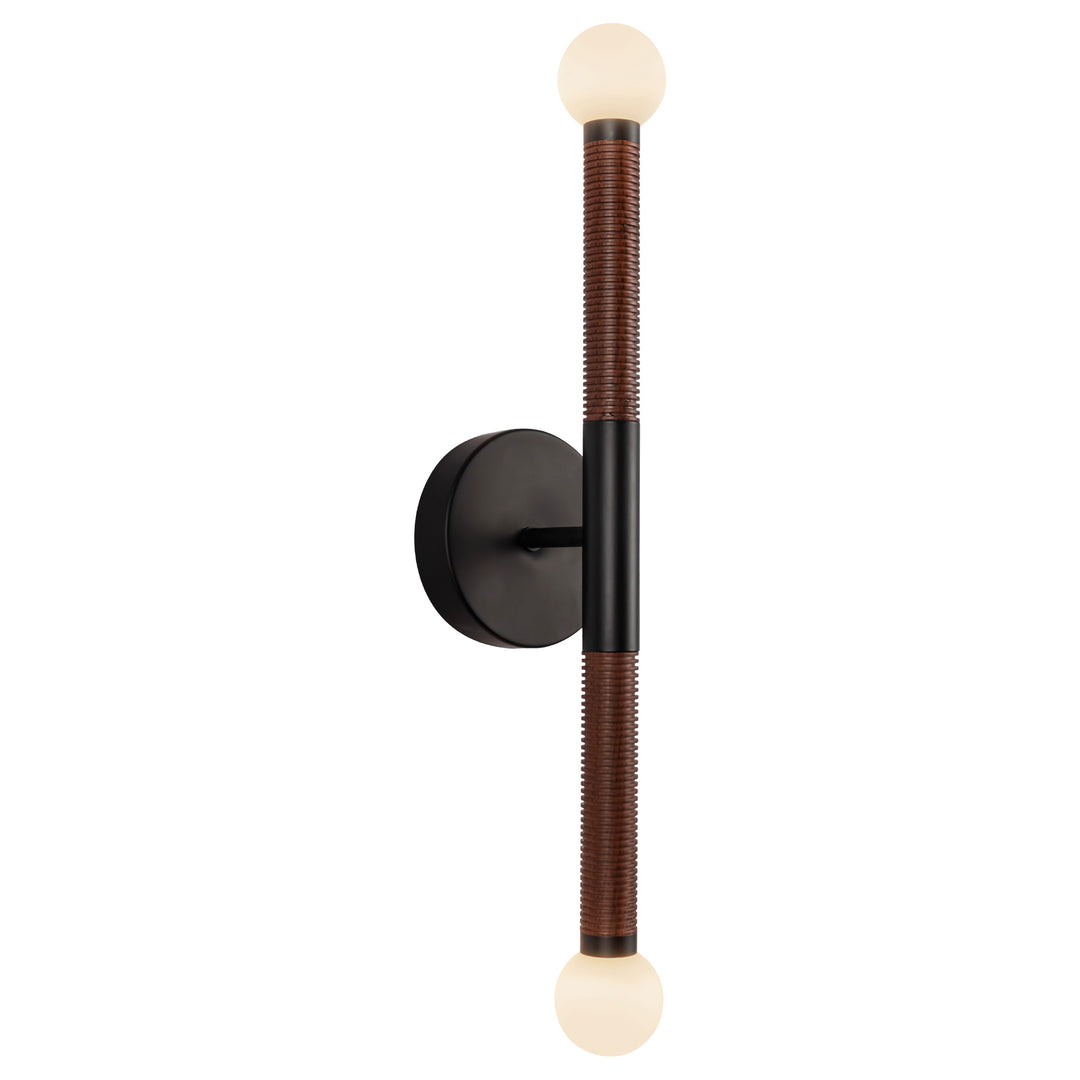 Arden 23-in Matte Black/Opal Glass LED Wall/Vanity Light