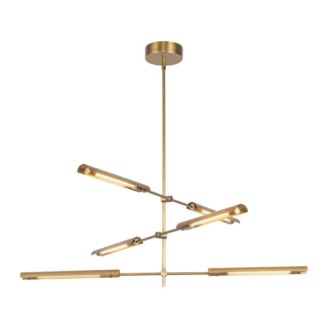 Astrid 42-in Metal Shade/Vintage Brass LED Multi Pendant