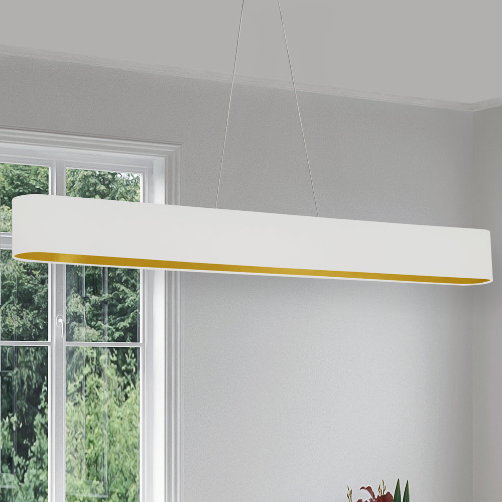 30W Horiz Pendant, WHT/GLD shade, AGB