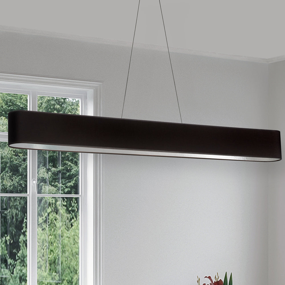 30W Horiz Pendant, Jtone BLK/SLV shade, MB