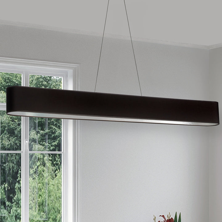 30W Horiz Pendant, Jtone BLK/SLV shade, MB