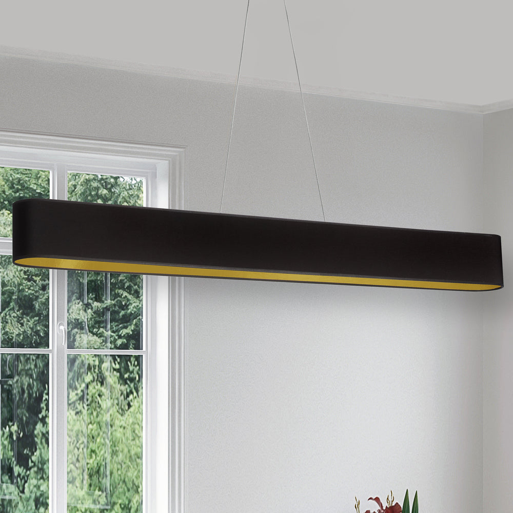 30W Horiz Pendant, BLK/GLD shade, MB
