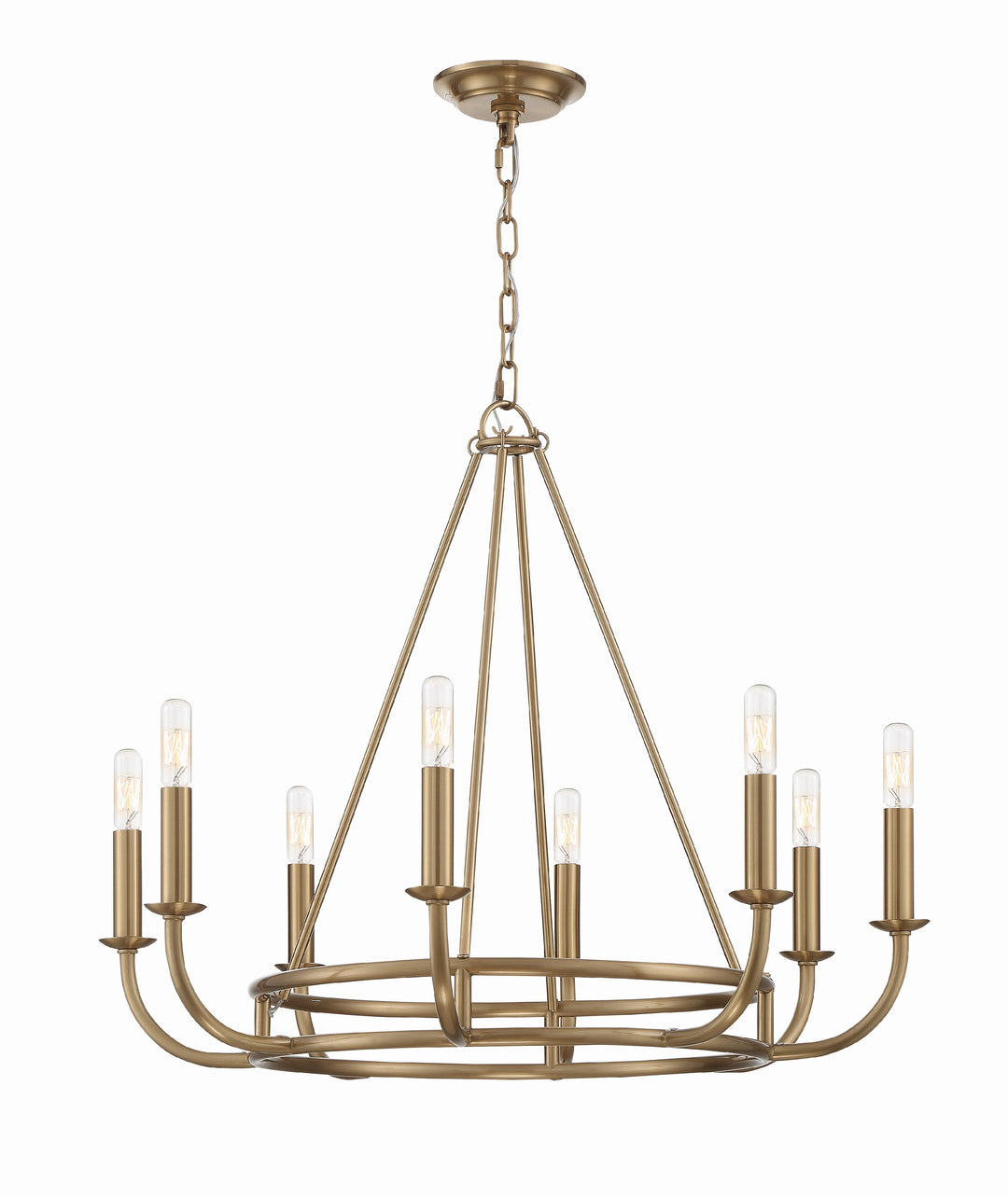 Bailey 8 Light Aged Brass Chandelier