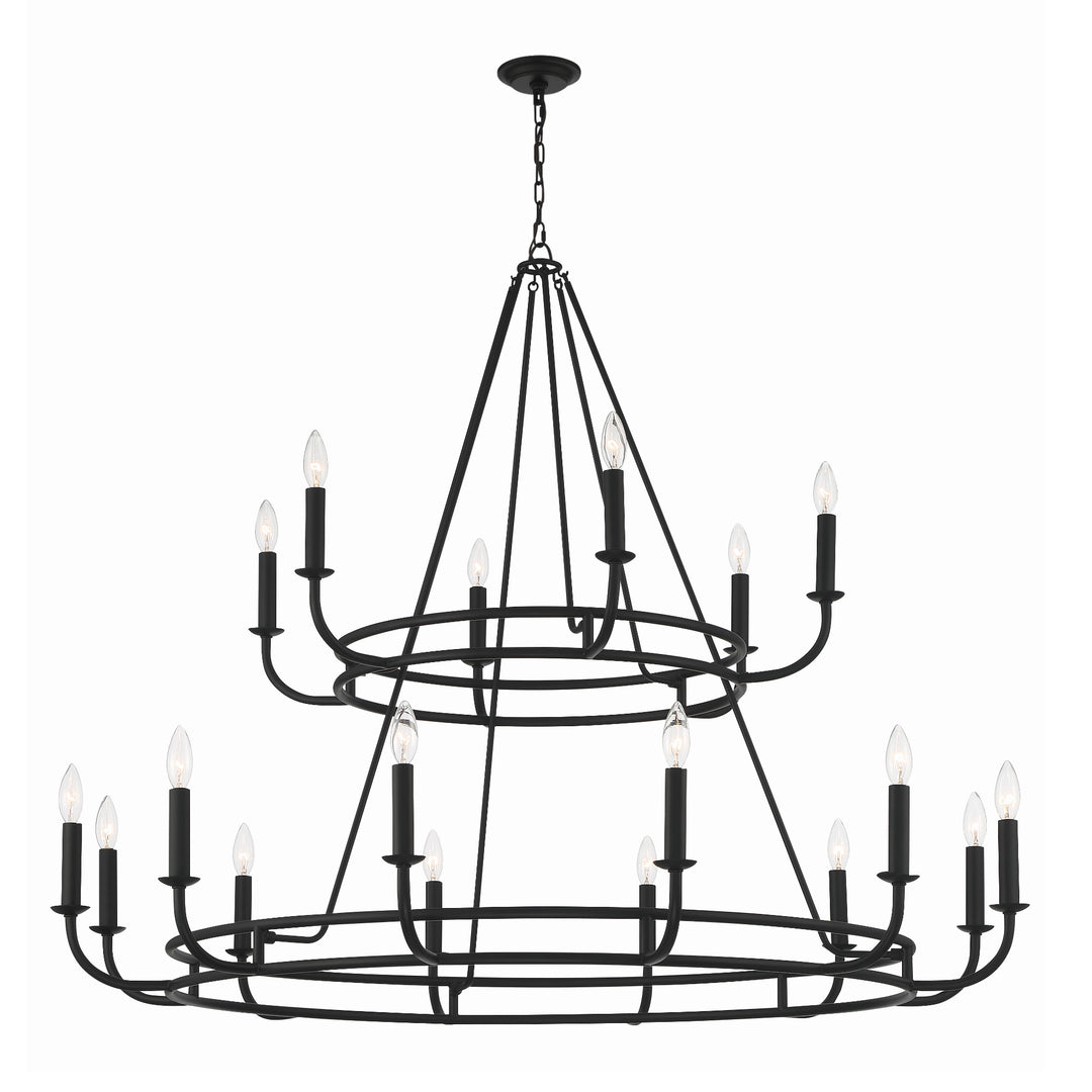 Bailey 18 Light Matte Black Chandelier