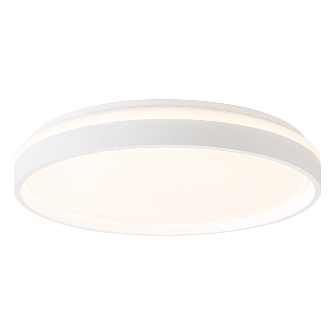 Beanie 19-in White dimmable LED Flush Mount