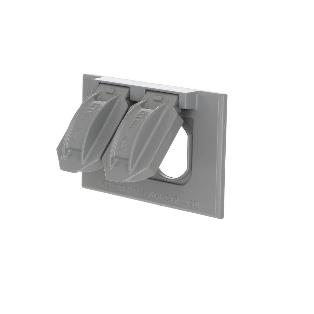 1G HORIZONTAL WP COVER DUPLEX - GRAY