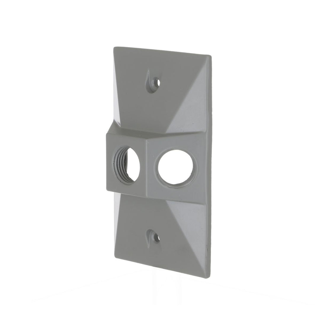 1G WP CLUSTER CVR (3) 1/2 IN. OUTLETS GY