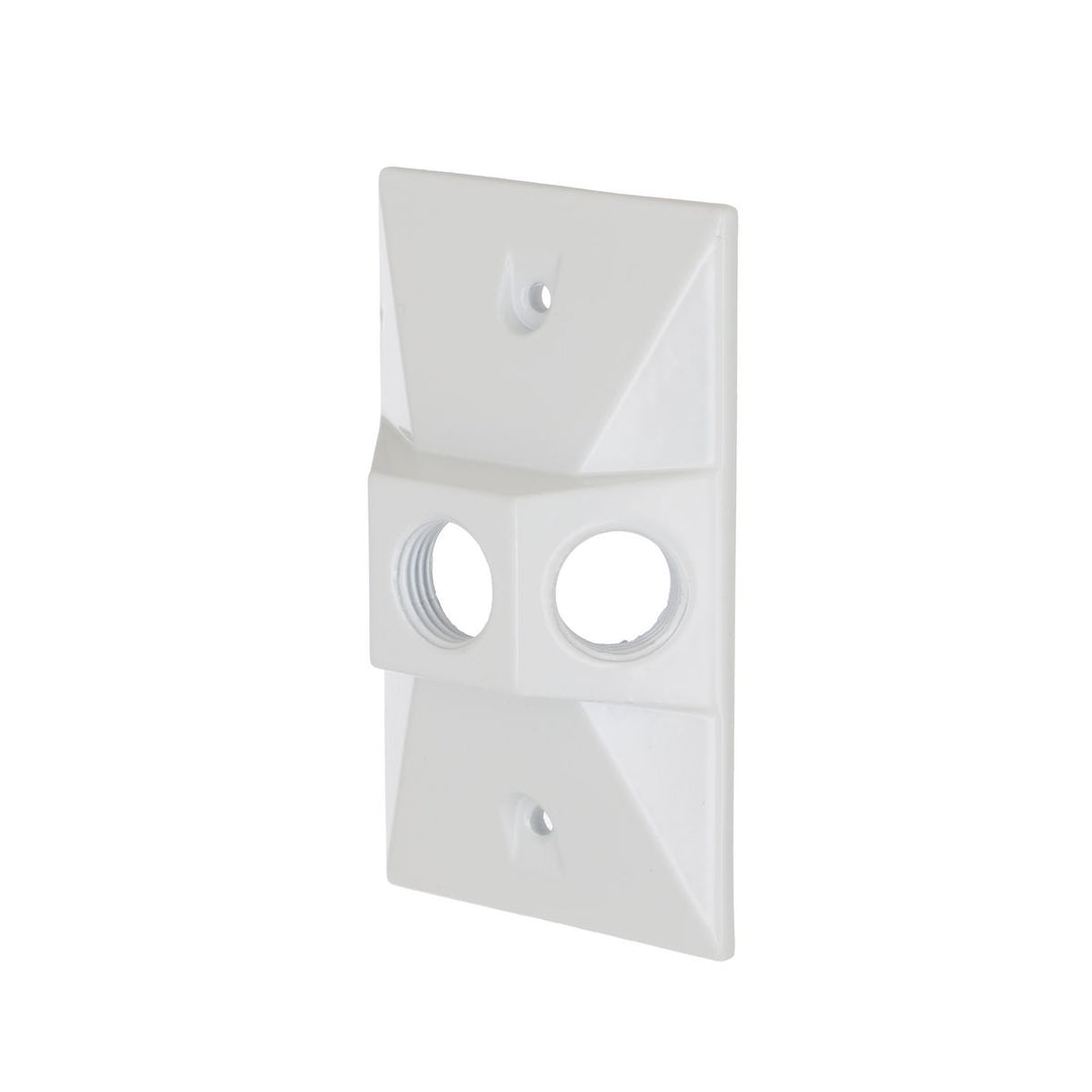 1G WP CLUSTER CVR (3) 1/2 IN. OUTLETS WH