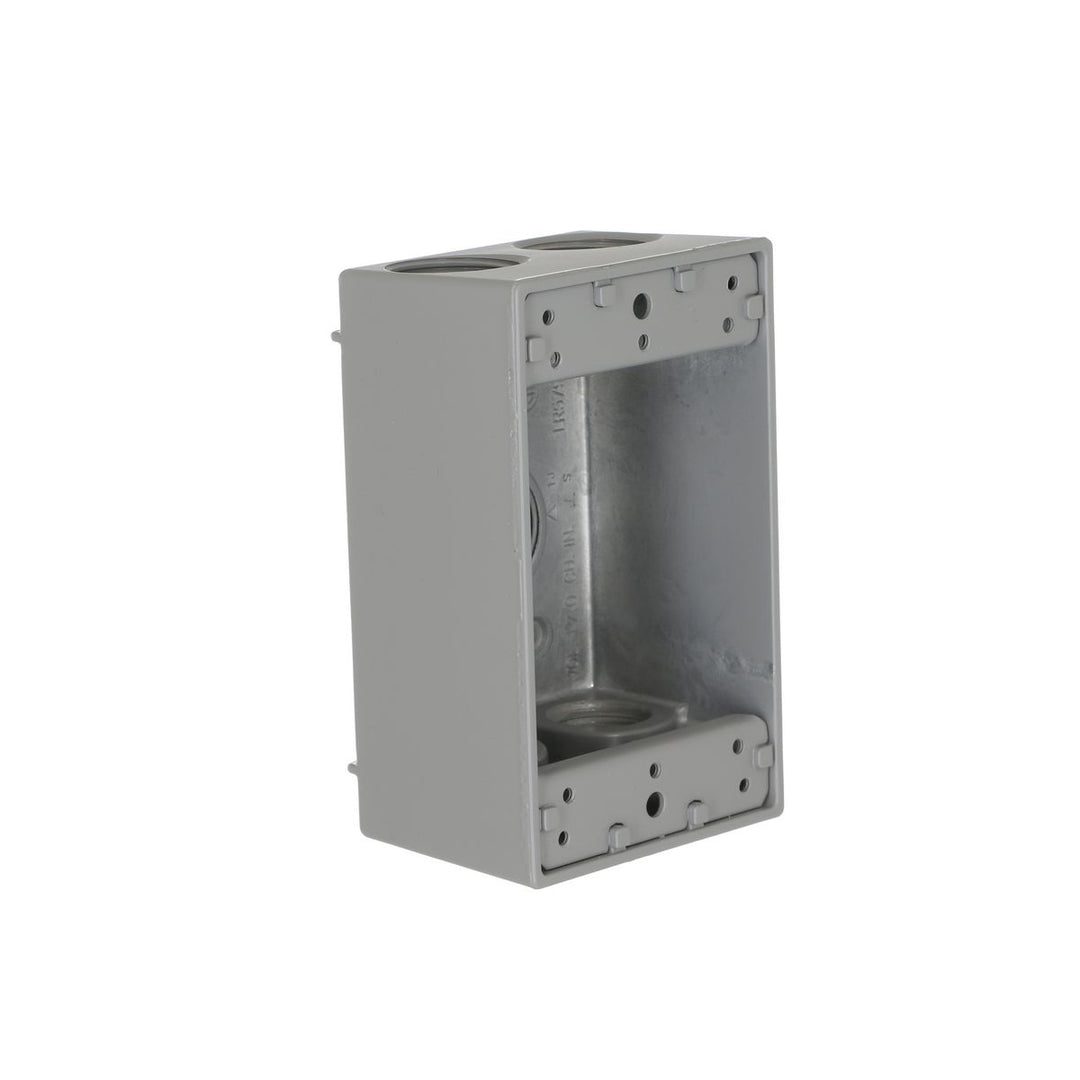 1G WP BOX (5) 3/4 IN. OUTLETS - GRAY
