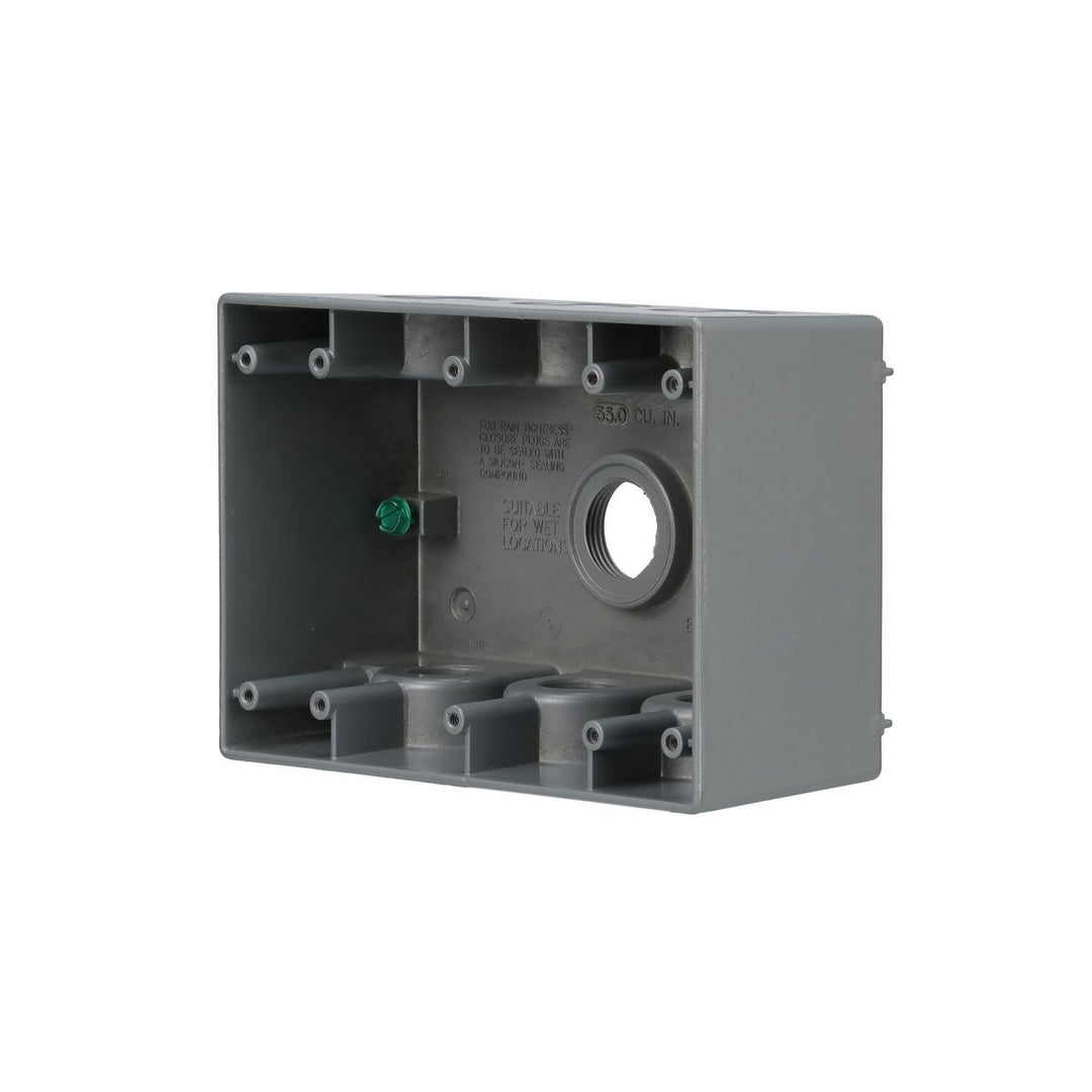 3G WP DEEP BOX (7) 3/4 IN. OUTLETS - GRY