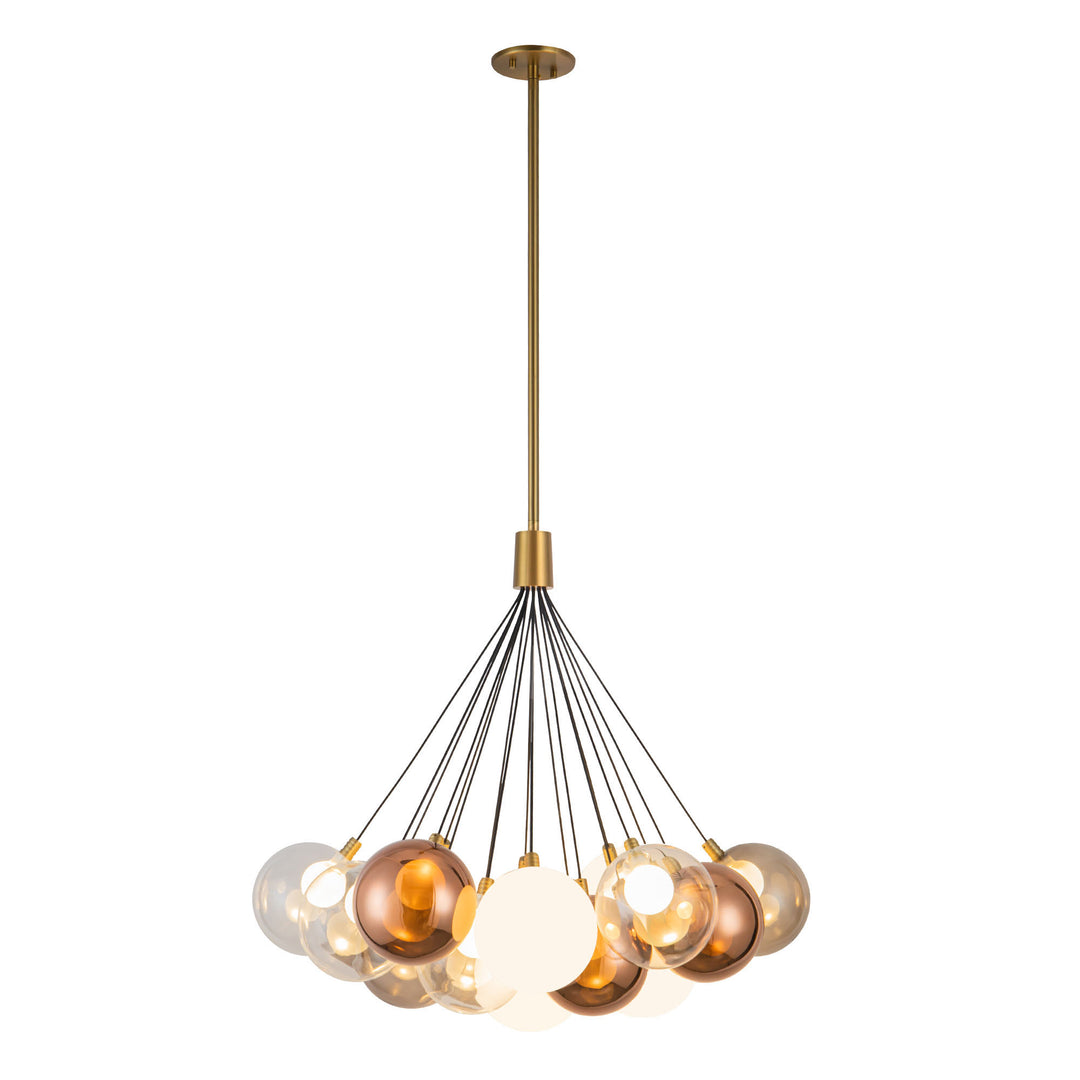 Bolla 28-in Gold dimmable LED Chandelier