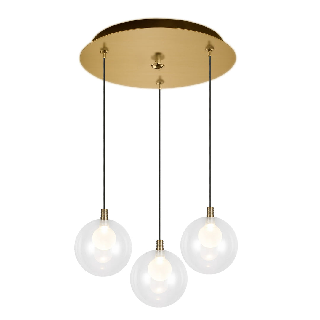 Bolla 12-in Brushed Gold 3-Light Multi Pendant