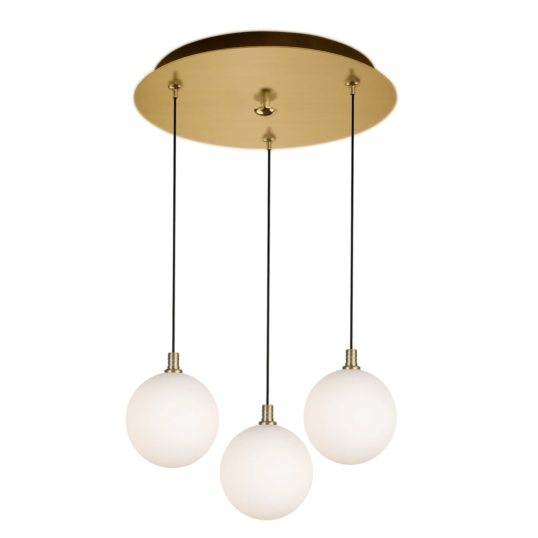 Bolla 12-in Brushed Gold/Opal Glass 3-Light Multi Pendant