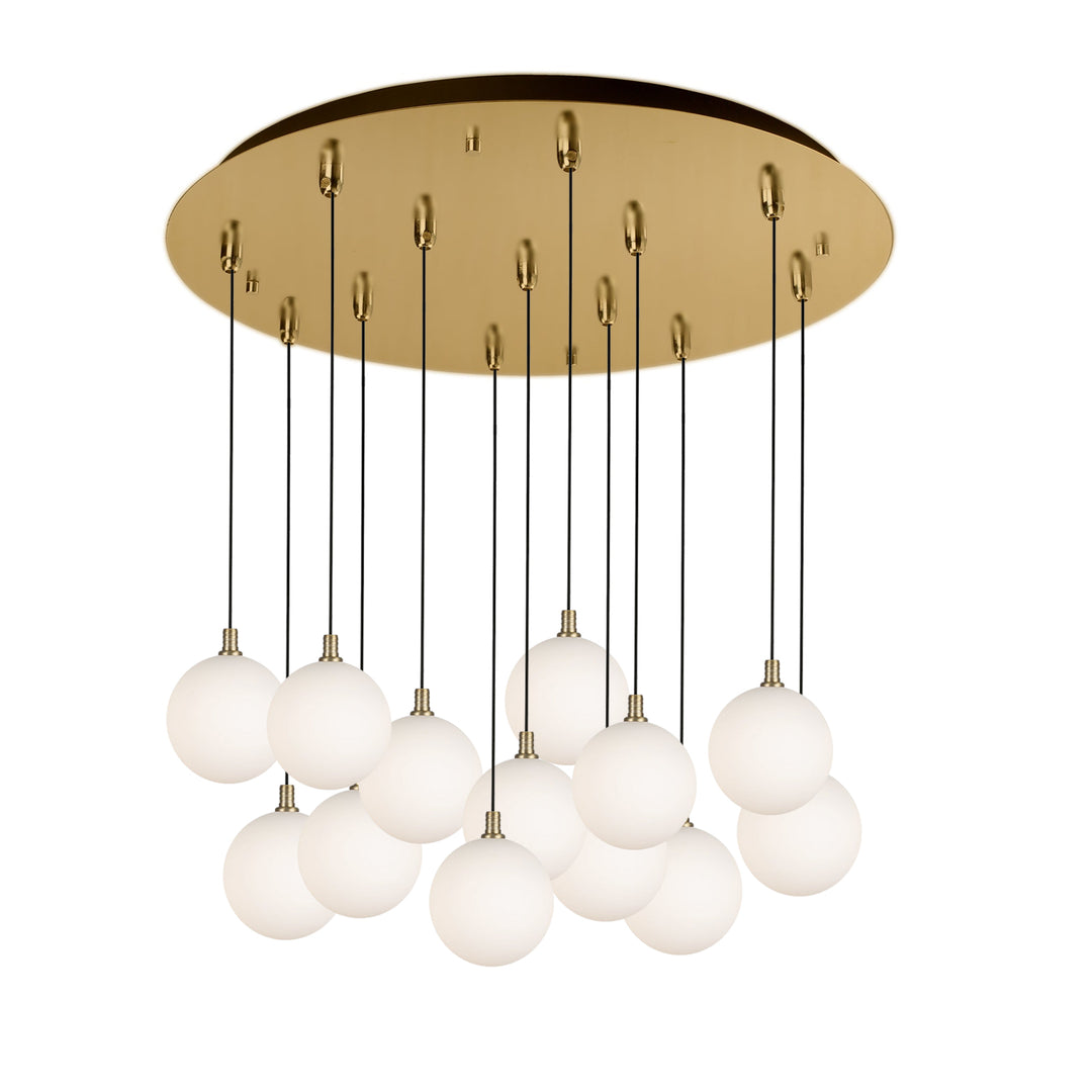 Bolla 25-in Brushed Gold/Opal Glass 13-Light Multi Pendant