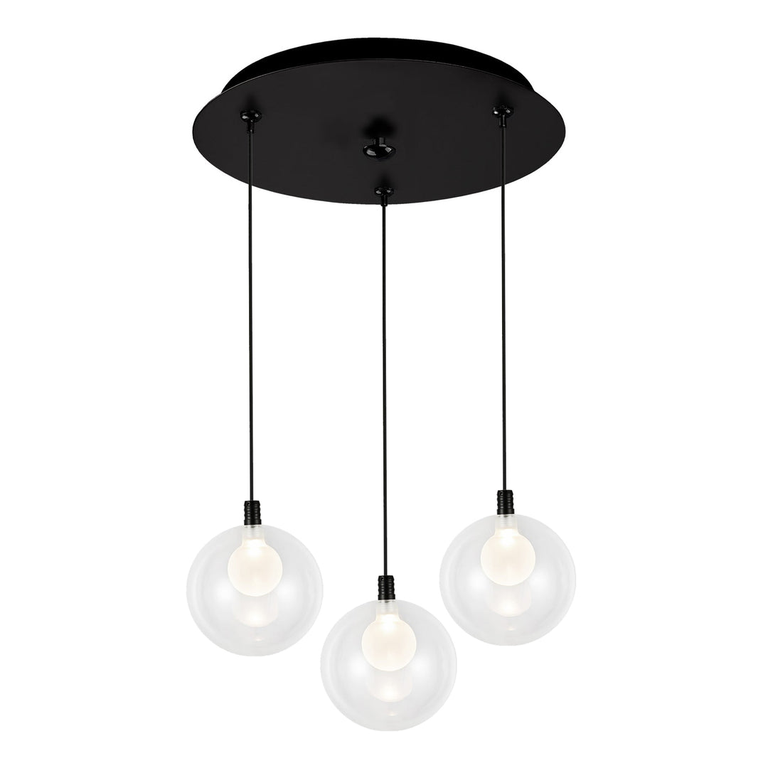 Bolla 12-in Black 3-Light Multi Pendant