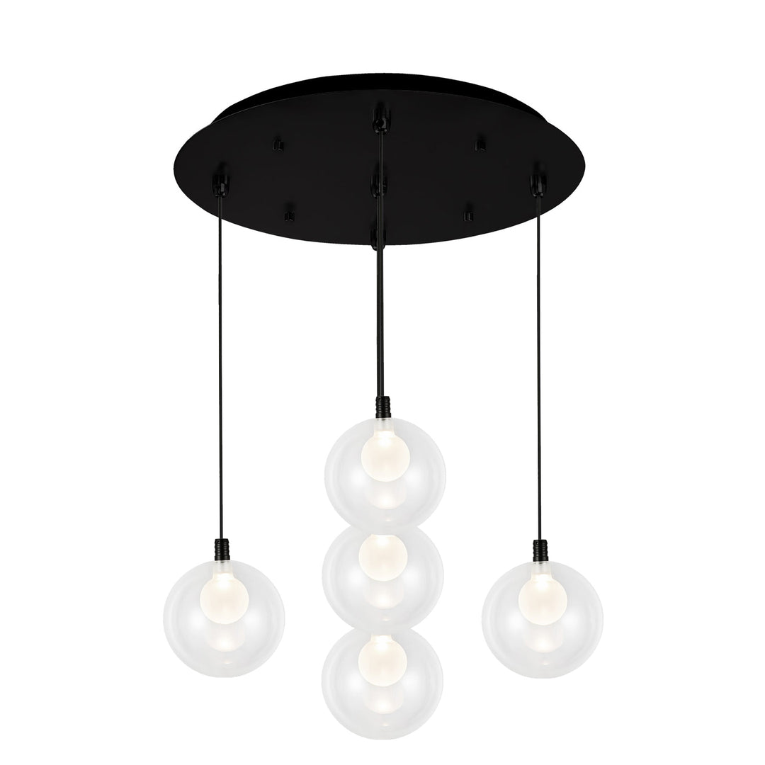 Bolla 16-in Black 5-Light Multi Pendant