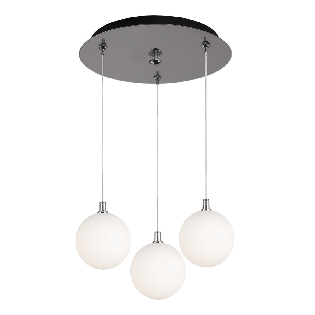 Bolla 12-in Chrome/Opal Glass 3-Light Multi Pendant
