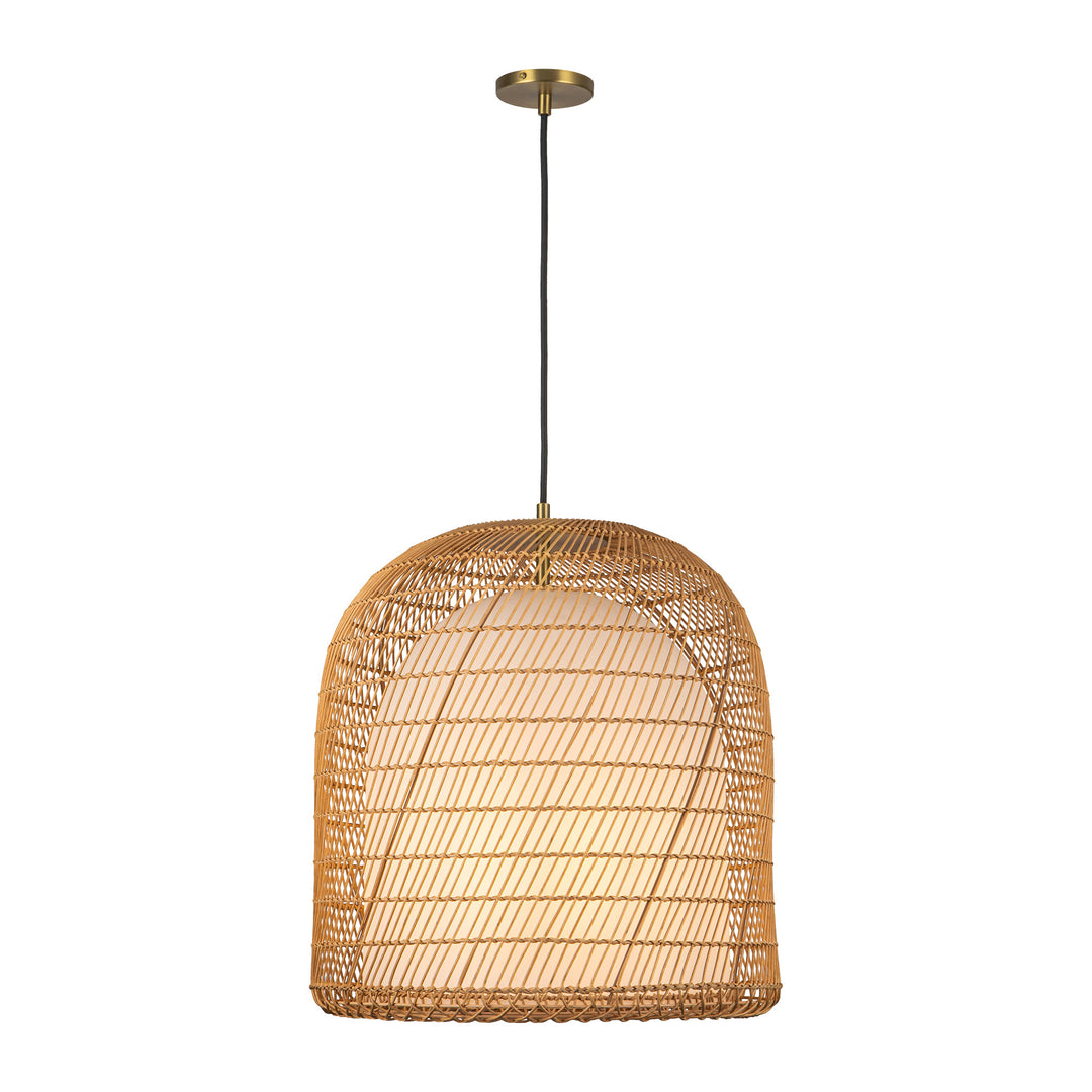 Bondi 20-in Brushed Gold/Opal Glass 1 Light Pendant