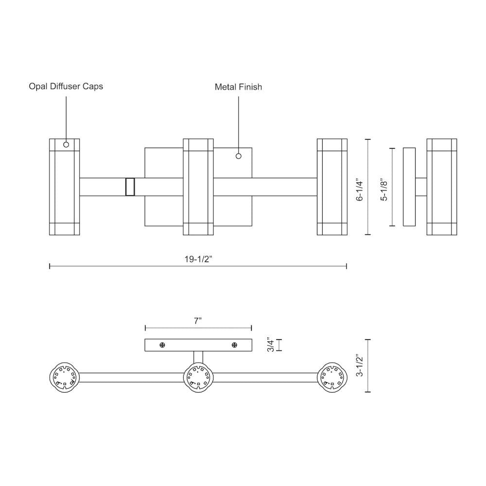 Brazen 20-in Black LED Vanity