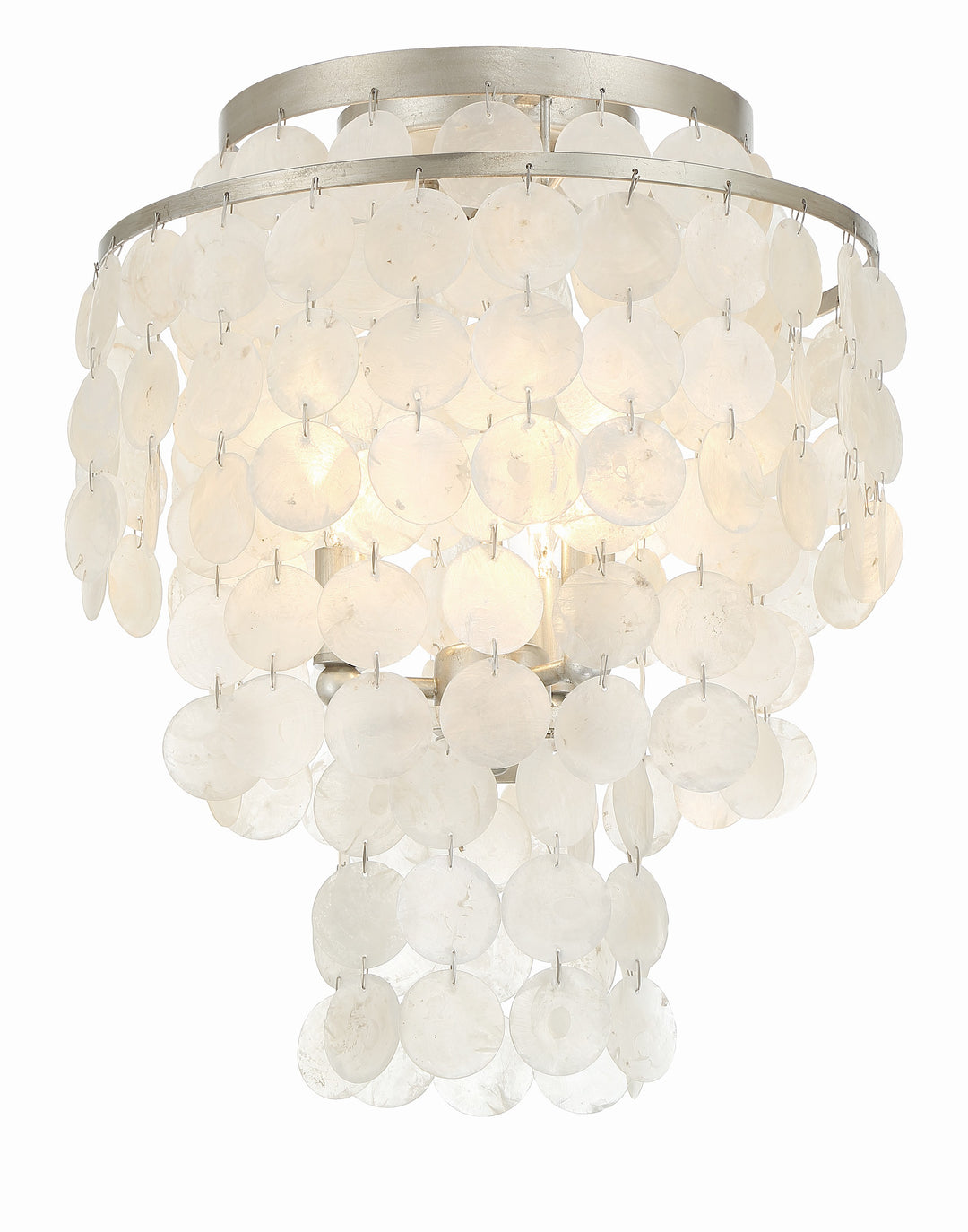 Brielle 3 Light Antique Silver Flush Mount