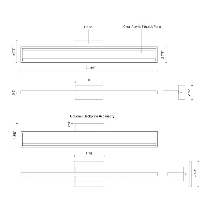 Brio 24-in Black LED Vanity