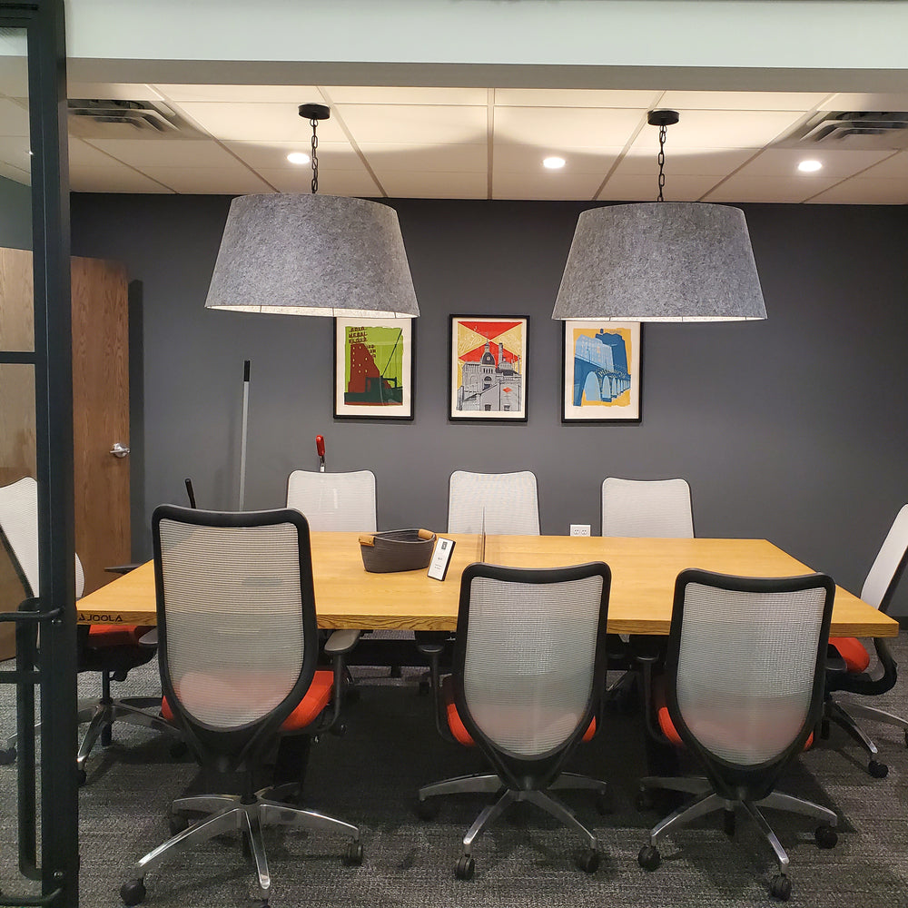 1LT Brynn Large Pendant, GRY Felt Shade, Black