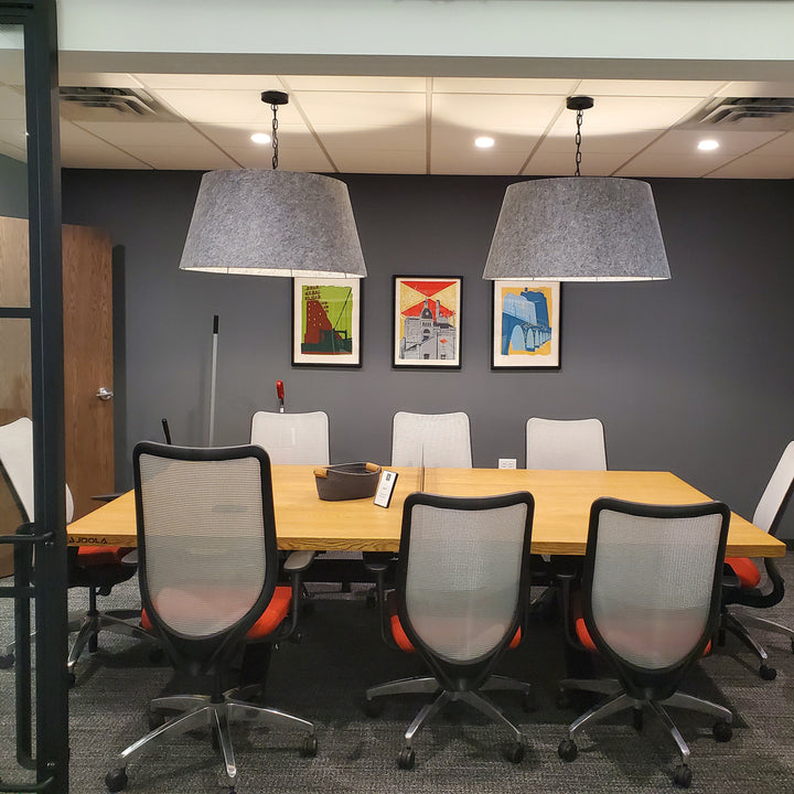 1LT Brynn Large Pendant, GRY Felt Shade, Black