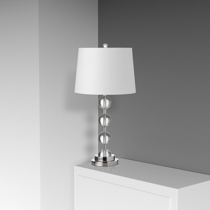 1LT Incandescent Crystal Lamp, PC w/ White Shade